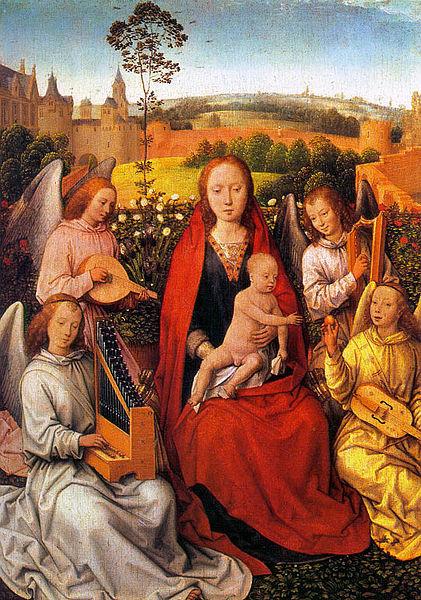 Hans Memling Virgin and Child with Musician Angels oil painting image